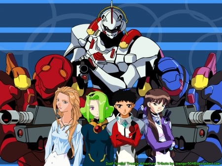 cool friends - cute, nice, anime, mechs