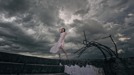 *** She's like the wind *** - simple, people, beauty, model, female