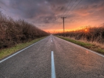 beautiful highway at sunset hdr