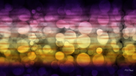 Rainbow Bokeh - bokeh, bright, rainbow, purple, abstract, gold