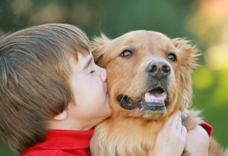 Endless Friendship - friendship, kissing, together, true, love, wonderful, boy, dog