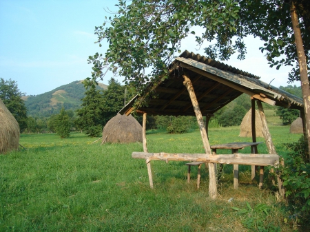 Picnic anyone? - Romania, haystacks, Transylvania, lean to, Transilvania, Apuseni, Valea Draganului