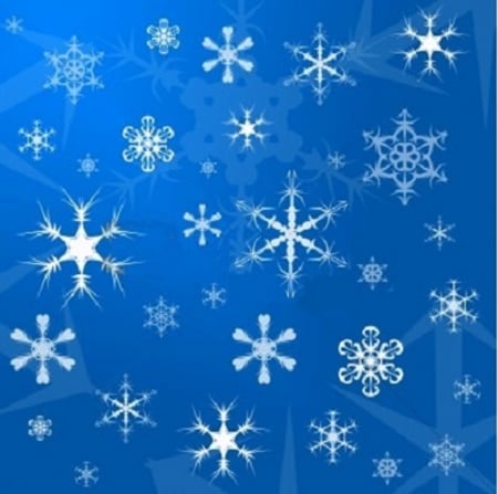 Snowflakes - collage snowflakes, snow on blue, winter, snowflakes