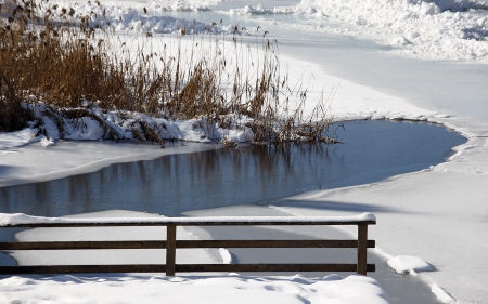 *** Winter river *** - nature, snow, river, winter, field