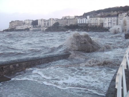 the storm - tide, weston super mare, water, storm