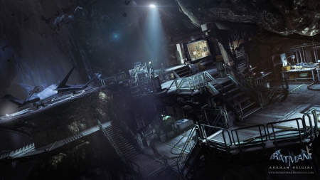 Arkham Origins Batcave - batcave, superhero, batman, dc comics