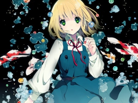 Midori Tokiwa - midori tokiwa, tokiwa, anime, anime girl, anime fish, tamako market, midori