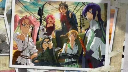 highschool of the dead - Kouta, Alice, Takashi, Saeko