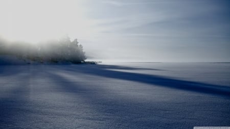 Frozen lake - wallpaper, forest, frozen, frosted, tree, nature, frosty, cold, winter, water, landscape, hd, lake, sky, scene, ice, snow