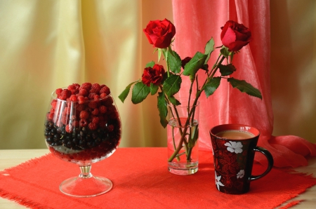 *** Still life *** - flowers, berries, roses, nature