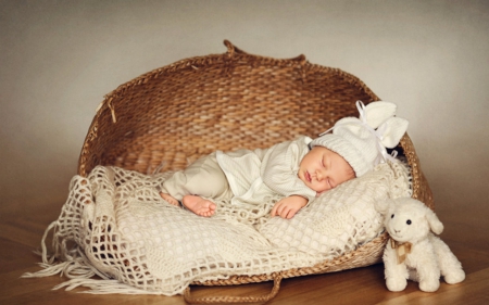 Sweet dream - child, sleep, basket, baby