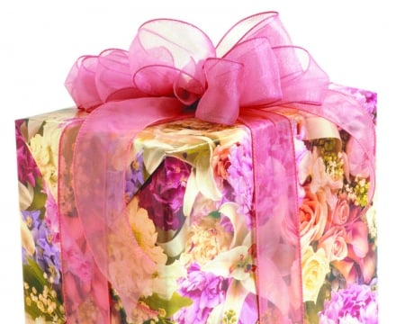 Gift for you - gift, ribbon, box, pink