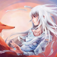 anime girl with fox