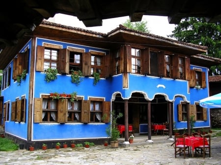 Koprivshtica, Bulgaria - house, blue, photography, old, nice, photo, Bulgaria, architecture