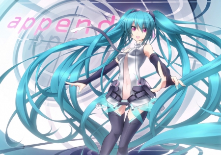 Hatsune Miku - pretty, vocaloid, append, miku, cute, hatsune