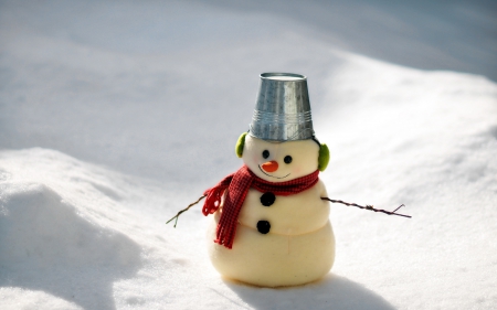 Winter Snowman - snowman, photography, snow, winter, sweet, cute