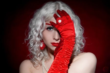 Red Passion - beauty, lady, model, red