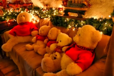 Teddy bears - toy, family, teddy bear, bears, photo, christmas