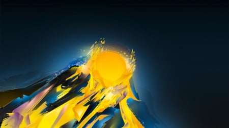 Morning Rise - abstract, multicolor, graphics, dizorb, collage, vector