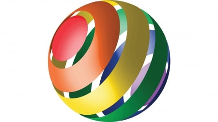 Ribbon sphere - fun, ribbon sphere, abstract, 3d