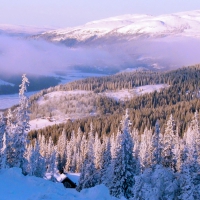 View of mountain in winter