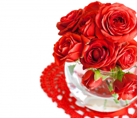 Roses - roses, for you, rose, still life, vase, with love, petals, valentines day, flowers, red roses