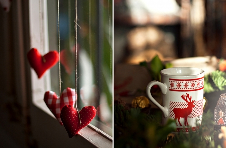 Beautiful... - hearts, xmas, merry christmas, window, magic christmas, cup, christmas