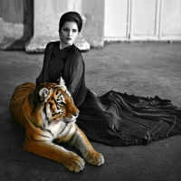 Model with Tiger, Abstract