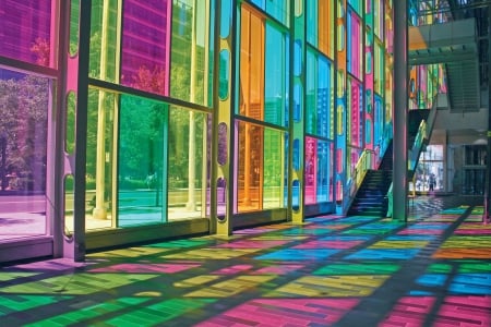 Colours - building, colours, glass, colourful