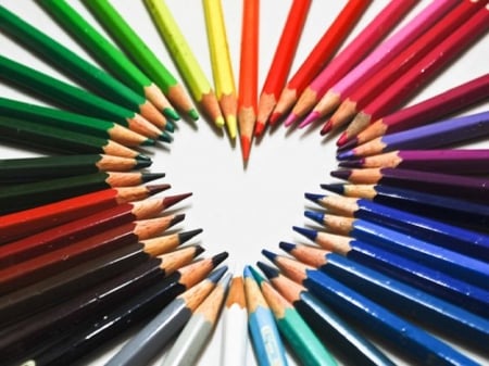 Colours - Colours, Pencils, Colourful, Heart