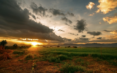 Sunset - nature, sky, sunset, cloud