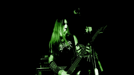 Tjuder's vocalist on stage - tsjuder, metal, desert, black