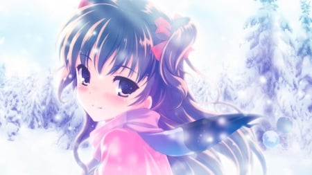 Winter theme - face, anime, cute, soft