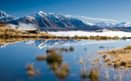 Lake in the clouds, Queenstown, New Zealand - lakes, nature, new zealand, clouds, queenstown