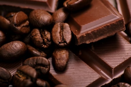 Chocolate and Coffee - Sweets, coffee beans, coffee bean, Food, Grain, Chocolate, Chocolate and Coffee, Coffee