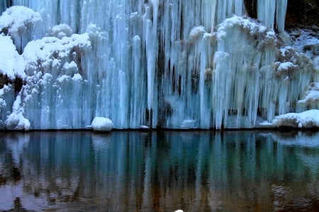 ICE FALLS - ice, frozen, winter, nature, falls