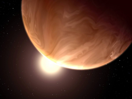 cloudy exoplanet - away, orbits, far, constellation