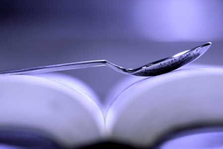 BOOKMARK - boolmark, spoon, metal, book