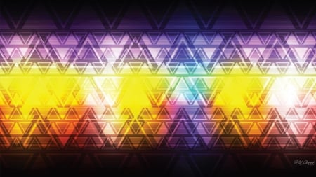 Triangles of Color - lights, triangles, abstract, geometric, colorful