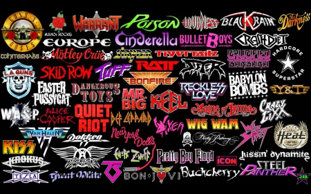 band logo's - metal, rock, logos, bands