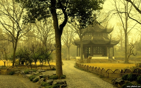 Temple Garden - japan, shrine, japanese, old, temple, garden