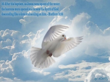 Holy spirit - white, shines, radiates, dove