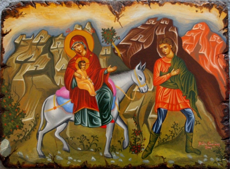 Flight into Egypt - egypt, Theotokos, Saint Joseph, flight, Christ, Jesus