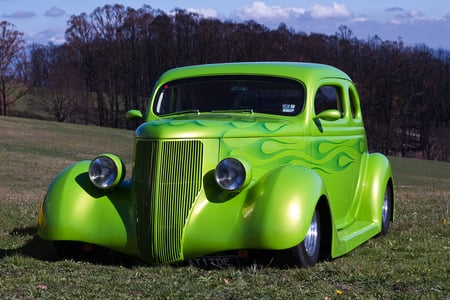 Green Rod - car, hotrod, classic, tuning, concept