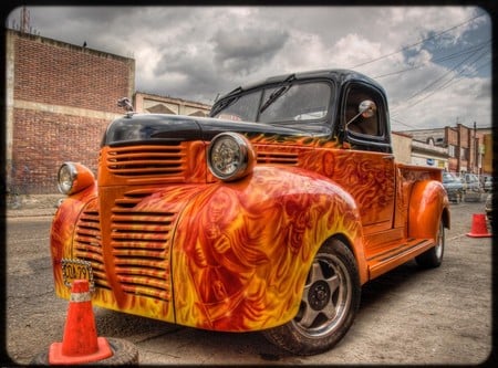 Pick Up In Flames - concept, car, classic, tuning, flames