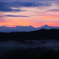 Sunrise in mountain place of Tainan