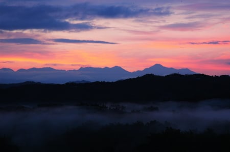 Sunrise in mountain place of Tainan - sky, taiwan, mountain, sunrise