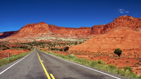 Scenic Desert Road - scenic road, desert road, scenic desert, scenic desert road