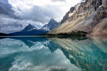 Bow Lake - nature, fun, lake, forest, mountain