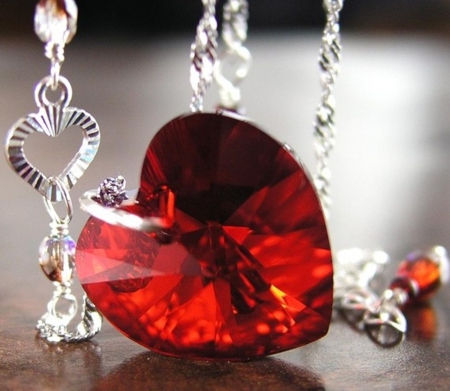 red heart - jewelry, heart, photography, red, still life